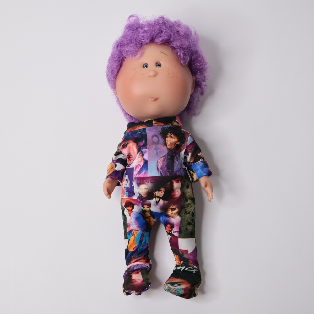 Nines d'Onil Prince Doll Purple Short Curly Hair Boy Spanish 12" Collectible HTF